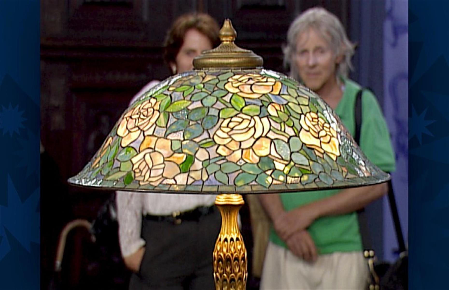 Tiffany rose helmet lamp